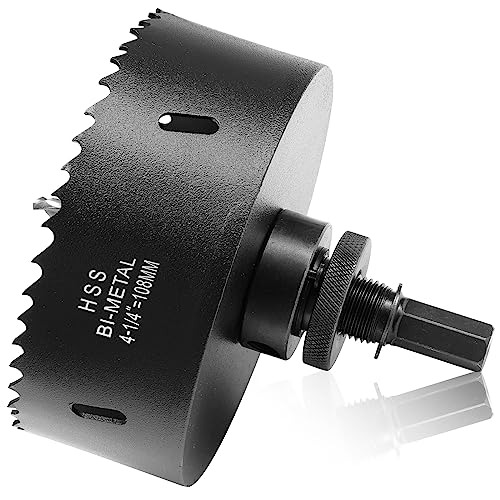 108mm Lochsäge für Metall und Holz, HSS Bi-Metall Lochbohrer Rund-Lochschneider mit 40mm Schnitttiefe, für Stahl, Eisen, Aluminium, Decken, Trockenbau und Gipskarton 108mm Lochsäge für Metall und Holz, HSS Bi-Metall Lochbohrer Rund-Lochschneider mit 40mm Schnitttiefe, für Stahl, Eisen, Aluminium, Decken, Trockenbau und Gipskarton von ITOOLFIRM