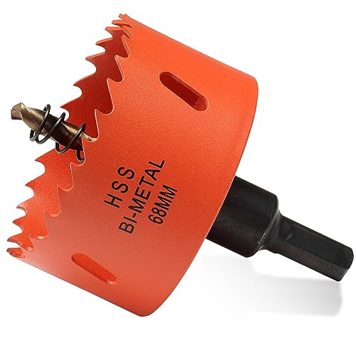 Bi-Metall Lochsäge 68mm, Lochbohrer für Holz und Metall, Bi-Metall Rund Bohrkrone mit 35mm Schnitttiefe für Stahl, Gusseisen, Aluminium, Trockenbau, Sperrholz und Acryl Bi-Metall Lochsäge 68mm, Lochbohrer für Holz und Metall, Bi-Metall Rund Bohrkrone mit 35mm Schnitttiefe für Stahl, Gusseisen, Aluminium, Trockenbau, Sperrholz und Acryl von ITOOLFIRM