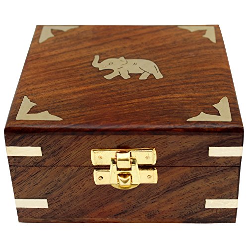 ITOS365 Handgefertigte Schmuckschatulle aus Holz für Frauen, Schmuck-Organizer, handgeschnitzt, Geschenkartikel von ITOS365