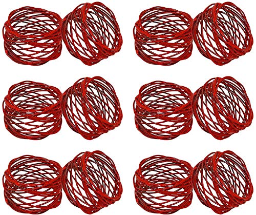 ITOS365 Serviettenringe aus Netzstoff, handgefertigt, rund, Rot, 12 Stück ITOS365 Serviettenringe aus Netzstoff, handgefertigt, rund, Rot, 12 Stück von ITOS365