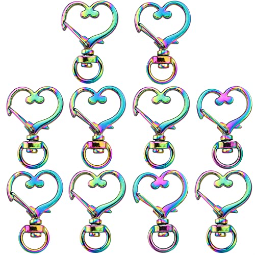 ITROLLE Karabinerhaken in Herzform, 10 Stück, Regenbogenfarben, Karabinerhaken, Drehverschluss, Schlüsselanhänger, Schlüsselanhänger, Drehgelenk, Karabinerhaken, Bunt, 34x24mm ITROLLE Karabinerhaken in Herzform, 10 Stück, Regenbogenfarben, Karabinerhaken, Drehverschluss, Schlüsselanhänger, Schlüsselanhänger, Drehgelenk, Karabinerhaken, Bunt, 34x24mm von ITROLLE