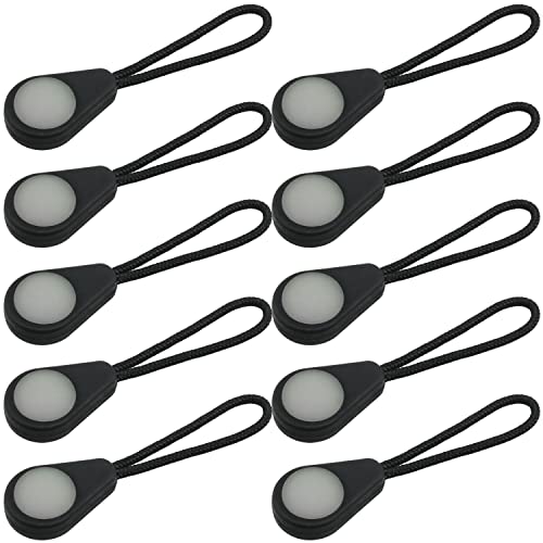 ITROLLE Leuchtende Reißverschlussverlängerung, leuchtet im Dunkeln, Anti-Verlust-Abziehköpfe für Rucksäcke, Jacken, Gepäck, Geldbörsen, Handtaschen, 10 Stück von ITROLLE