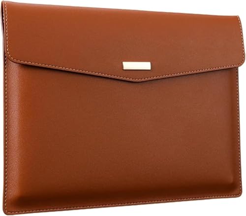 Dokumentenhalter aus Leder, Aktenordner, Umschlaghülle, A4-Aktentasche, PVC-Aufbewahrungstasche, Aktentasche fürs Büro, Größe: 33 x 24,3 cm(Brown) von ITTRUH