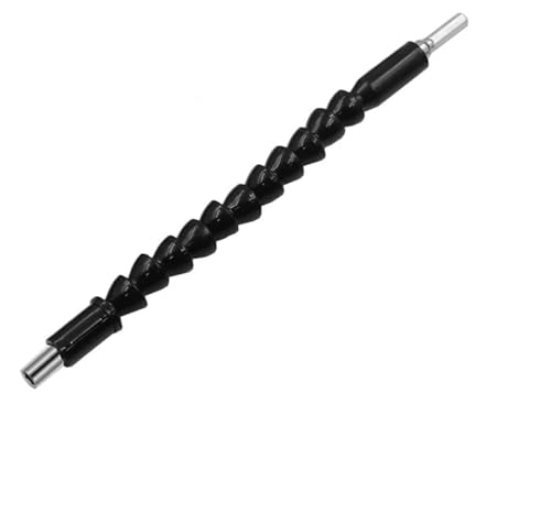 Flexible Bohrerverlängerung, Schraubendreherschaft, Bohrerhalterverbindung for elektronische Bohrmaschine, 200 mm Sechskantschraubendreher, weiche Schäfte (Farbe: Schwarz) von ITTRUH