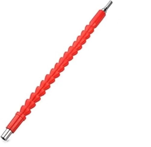Flexible Bohrerverlängerung, multifunktionaler Serpentinenschlauch, Universalwellen-Verbindungsstangenglied, 1 Stück Bohrmaschinen-Schraubendreherkopf (Farbe: Rot, Größe: 295 mm) von ITTRUH