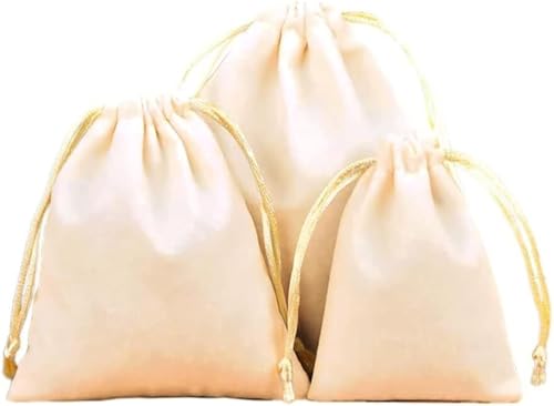 ITTRUH Kleine Kordelzugbeutel, 12 Stück Samtbeutel, weiche Kordelzug-Beflockungsbeutel for Schmuck, Hochzeitsgeschenke, Geschenkverpackung, 12 x 15 cm, Beige ITTRUH Kleine Kordelzugbeutel, 12 Stück Samtbeutel, weiche Kordelzug-Beflockungsbeutel for Schmuck, Hochzeitsgeschenke, Geschenkverpackung, 12 x 15 cm, Beige von ITTRUH
