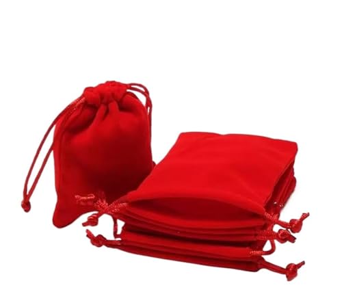ITTRUH Kleine Kordelzugbeutel, 50 Stück Samtbeutel, weiche Kordelzug-Beflockungsbeutel for Schmuck, Hochzeitsgeschenke, Geschenkverpackungen, 3,54 Zoll x 2,76 Zoll, Rot ITTRUH Kleine Kordelzugbeutel, 50 Stück Samtbeutel, weiche Kordelzug-Beflockungsbeutel for Schmuck, Hochzeitsgeschenke, Geschenkverpackungen, 3,54 Zoll x 2,76 Zoll, Rot von ITTRUH