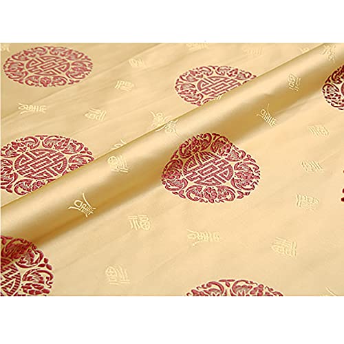 Jacquardstoff aus Kunstseide, Brokatstoff, Jacquard for Nähen von Kleidern, Cheongsam und Kimono, 75 x 50 cm (Stil E)(Yellow) von ITTRUH