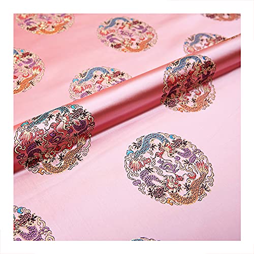 Jacquardstoff aus Kunstseide, Brokatstoff, imitierte Seide, Damast-Polsterung for Heimwerker – 75 cm x 50 cm(Pink) von ITTRUH
