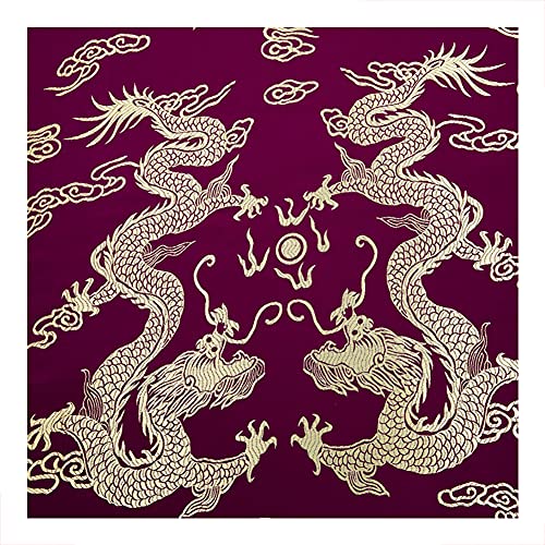Jacquardstoff aus Kunstseide, Brokatstoff, imitierte Seide, Damast-Polsterung for Heimwerker – 75 cm x 50 cm(Purple) von ITTRUH