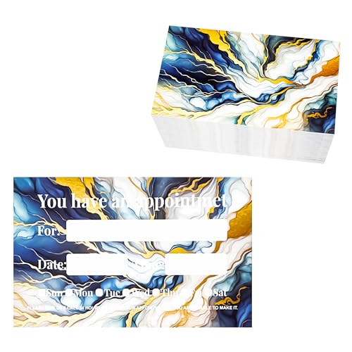 ITZAMNA 100 Stück Termine Erinnerungskarten Blau Marmor Design für Spa Beauty Tattoo Salon Massage ITZAMNA 100 Stück Termine Erinnerungskarten Blau Marmor Design für Spa Beauty Tattoo Salon Massage von ITZAMNA