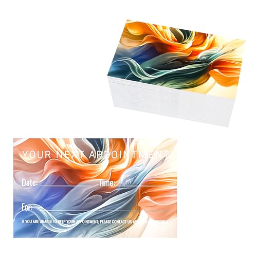ITZAMNA 100 Stück Terminkarten Orange Blau für Salon Klinik Beauty Tattoo Wellness Erinnerungsnotizen von ITZAMNA