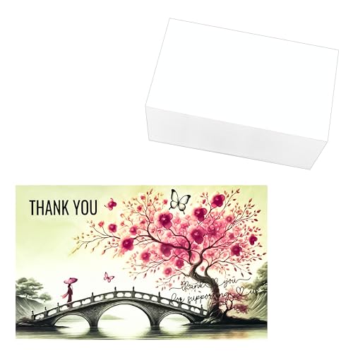 ITZAMNA Dankeskarten für die Unterstützung von uns, Blumenbrücke, kleines Unternehmen, Wertschätzung, 100 Stück ITZAMNA Dankeskarten für die Unterstützung von uns, Blumenbrücke, kleines Unternehmen, Wertschätzung, 100 Stück von ITZAMNA