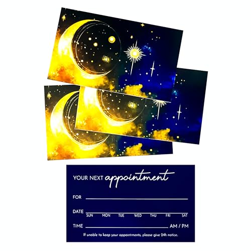 ITZAMNA Moon Stars Terminkarten für kleine Unternehmen, Salon, Spa, Tattoo-Shop, Terminplanung, 100 Stück ITZAMNA Moon Stars Terminkarten für kleine Unternehmen, Salon, Spa, Tattoo-Shop, Terminplanung, 100 Stück von ITZAMNA