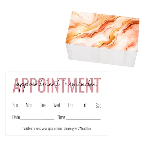 ITZAMNA Termin Erinnerungskarten Pfirsich Marmor für Spa Tattoo Schönheitssalon Massage 100 Stück von ITZAMNA