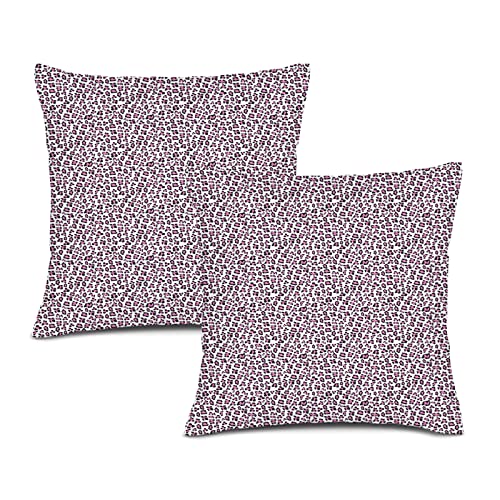 45 x 45 cm Leoparden-Kissen, quadratisch, quadratisch, dekorativer Kissenbezug, Plüschstoff, Rosa, Schwarz, Weiß von IUBBKI