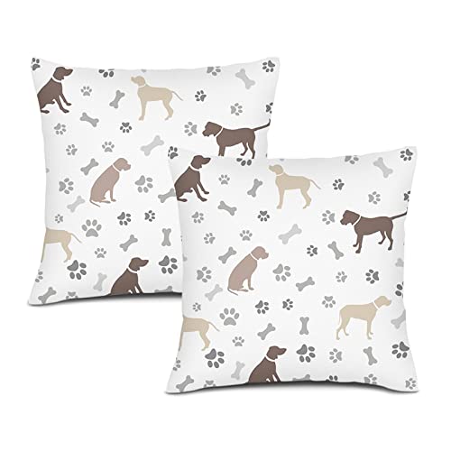 Quadratische Hundekissen, 45 x 45 cm, Knochen, Hundesilhouetten, Rasse, quadratisch, dekorativer Kissenbezug, Plüschstoff, Umbra, Beige / Grau Quadratische Hundekissen, 45 x 45 cm, Knochen, Hundesilhouetten, Rasse, quadratisch, dekorativer Kissenbezug, Plüschstoff, Umbra, Beige / Grau von IUBBKI