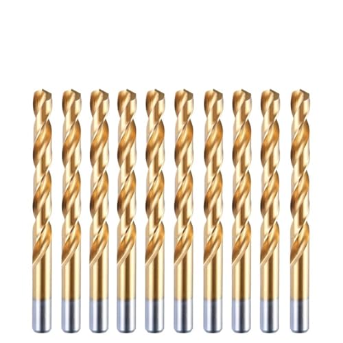0,5–18 mm HSS M2-Bohrer, Spiralbohrer mit geradem Schaft und Titanbeschichtung for Edelstahl, Eisen, Kunststoff, Holz(7.8mm 10pc) von IUBPWMS