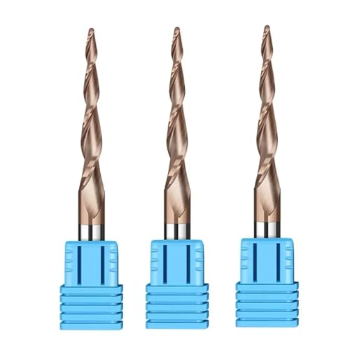 1 Stück/5 Stück konischer Kugelkopf-Schnitzfräser, 3,175/4/6/8 mm, 2-schneidiger Hartmetall-Spiralfräser, CNC-Fräser for 2D- und 3D-Gravur(5PCS,R0.5x15x3.175x38) von IUBPWMS
