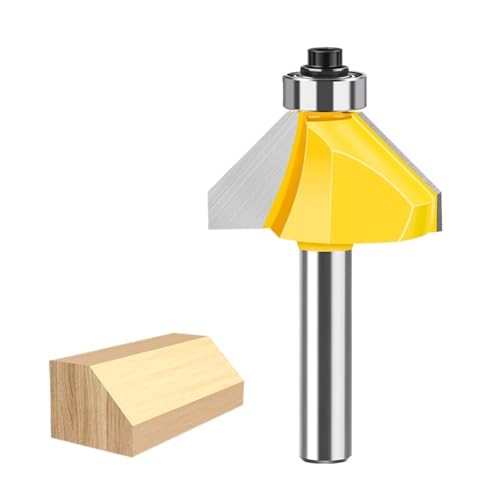 1 Stück 45-Grad-Fasenfräser, 8-mm-Schaft, oberes Lager, abgeschrägte Kantenformung, Holzbearbeitungs-Fräswerkzeug for abgewinkelte, saubere Kanten(8*34.9mm) von IUBPWMS