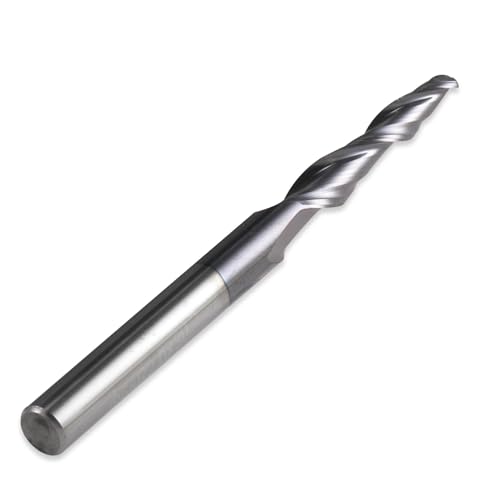 1 Stück 6 mm Schaft konischer Kugelkopffräser, HRC55 Vollhartmetall-CNC-Fräser R0.25-R2 3D-Gravur-Fräser for die Holzbearbeitung(R0.25x30.5xD6x75L) von IUBPWMS