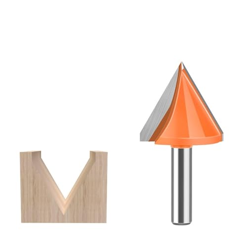 1 Stück 8-mm-Schaft-V-Nut-Fräser, 60° 90° 120° 150° Winkel, Hartmetall-CNC-Gravur-Fräser for die Holzbearbeitung(8*32mm*60Degree) von IUBPWMS