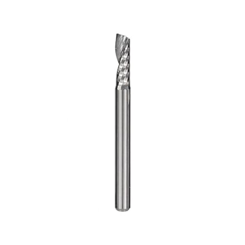1 Stück Hartmetall-Schaftfräser, 3,175 mm Schaft, Einzelflöte, Fräser, eine Flöte, Spirale, PVC, CNC-Fräser (Size : 3.175x2x22) von IUBPWMS