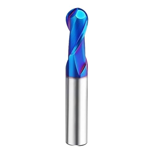1 Stück Kugelkopf-Hartmetall-Schaftfräser, HRC70 2-Flöten-CNC-Fräser R0.5-R6 Spiralfräser(R5x20x10Dx75) von IUBPWMS