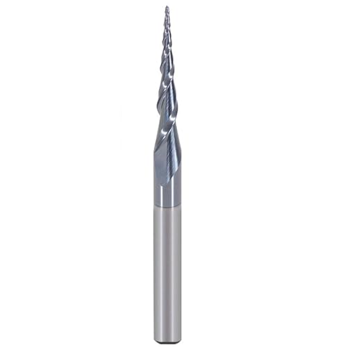 1 Stück konischer Kugelfräser, 3,175 mm, 4 mm, 6 mm Schaft, 2 Nuten, konischer Kugelfräser, CNC-Gravur, Schnitzbits, Hartmetall-Schaftfräser, Fräser (Size : D4xR0.5x20.5x50L, Color : 1 piece) von IUBPWMS