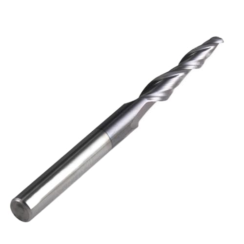 1 Stück konischer Schaftfräser mit Kugelkopffräser, 3,175/4/6/8 mm, massives Wolframkarbid, 2-schneidiger Metallfräser, Schaftfräser(8.0xR2.0x60x100L) von IUBPWMS