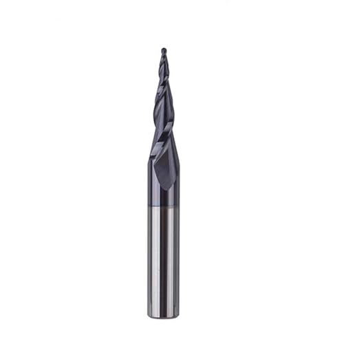 1 Stück konischer Schaftfräser mit Kugelkopffräser, R0.25-R2.0, Wolframkarbid, 2 Nuten, CNC-Gravierwerkzeug, 3,175 mm - 8 mm Schaftfräser(R0.5-15-D4) von IUBPWMS