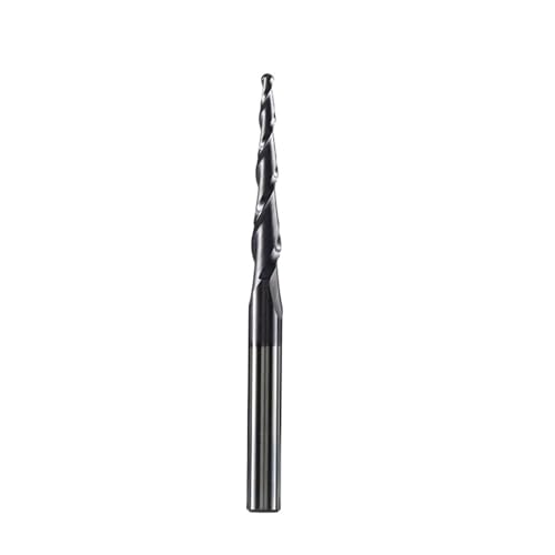 1 stücke Kegelförmige Kugelkopffräser Carving Schaftfräser 3,175-8mm Schaft CNC Router Bit R0.25-R2 Vollhartmetall Spirale Holz Metall Fräser(R0.5-20.5-D4-TiAlN) von IUBPWMS