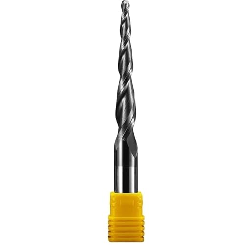 1 stücke Verjüngt Schaftfräser Wolfram Hartmetall Kugelkopffräser 3,175/4/6/8mm Schaft Holz Metall Spiralfräser(R0.75X15X4DX50L) von IUBPWMS