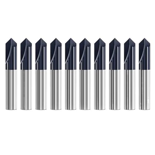 10 Stück 90-Grad-Fasenfräser, 6 mm Schaft, 2 Nuten, massives Wolframkarbid, V-Nut-Fräser for Schnitzen und Entgraten 10 Stück 90-Grad-Fasenfräser, 6 mm Schaft, 2 Nuten, massives Wolframkarbid, V-Nut-Fräser for Schnitzen und Entgraten von IUBPWMS