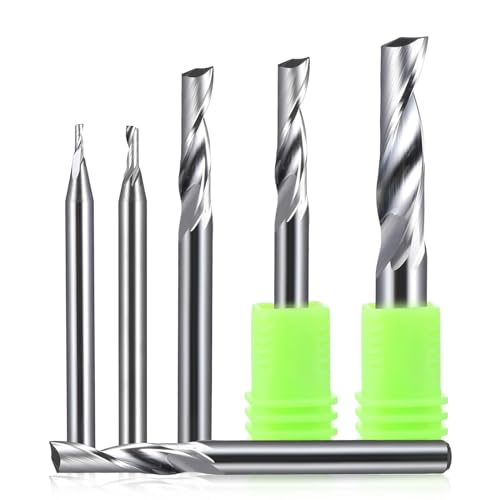 10 Stück Einzelflöten-Aluminium-Fräser, 3,175/4/5/6/8/10/12 mm Schaft O-Flöte Spiralfräser for Holz-Aluminium-Acryl-Schaftfräser (Size : 10Pcs 10X25mm) von IUBPWMS