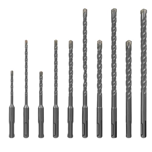 10 Stück SDS Plus Bohrhammer-Bits, 5–12 mm Durchmesser, Beton-Kreuzbohrer for Ziegel, Zement und Stein 10 Stück SDS Plus Bohrhammer-Bits, 5–12 mm Durchmesser, Beton-Kreuzbohrer for Ziegel, Zement und Stein von IUBPWMS