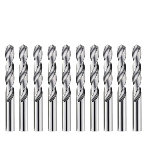 10 Stück Vollhartmetall-Bohrer mit geradem Schaft, Spiralnut-CNC-Maschinen-Spiralbohrer mit 0,55–6,45 mm Durchmesser for Edelstahllegierungen(6.25x55mm 10pcs) von IUBPWMS