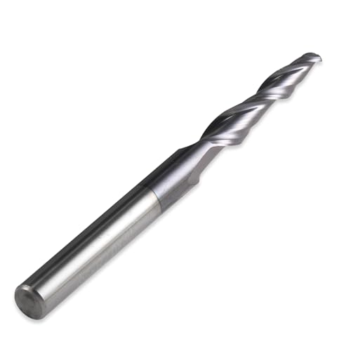 10 Stück konischer Kugelkopf-Schaftfräser, 3,175/4/6/8 mm Schaft, Vollhartmetall-Spiralfräser, CNC-Fräser for die Holzbearbeitung, Gravur(3.175xR1.0x15x38L) von IUBPWMS