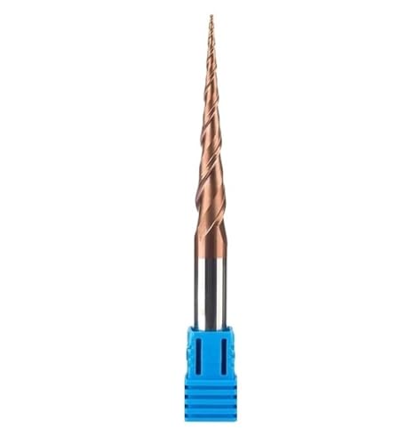 2-schneidiger konischer Kugelkopf-Spiralfräser, HRC55-Titanbeschichtung, Holz-/Metallgravurfräser, 2D- und 3D-Hartmetall-CNC-Fräser(R1.5 * 30.5 * 6 * 75) von IUBPWMS