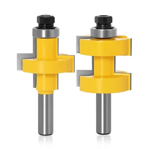 2 stücke Abgestimmt Nut Und Feder Router Bit Set 8mm 12mm 1/2 Zoll Schaft Bodenbelag Abgestimmt Holzbearbeitung Schneiden Fräser werkzeug(12mm) von IUBPWMS