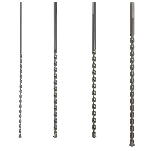 4 Stück extra lange Steinbohrer, 300/350 mm Beton-Schlagbohrer, Dreieckschaft for Ziegelmauerwerk, Fels mit 6–12 mm Durchmesser von IUBPWMS