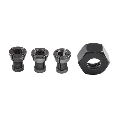 4-teiliger M17-Spannzangenadapter, 6/6,35/8 mm Spannzangenfutter mit Mutter for die Holzbearbeitung, Gravur, Trimmen 4-teiliger M17-Spannzangenadapter, 6/6,35/8 mm Spannzangenfutter mit Mutter for die Holzbearbeitung, Gravur, Trimmen von IUBPWMS