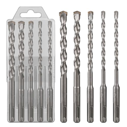 5 Stück 160 mm Länge SDS-Plus-Bohrhammer-Bits, Durchmesser 6–12 mm, Hartmetall-Schlagbohrer for Ziegel, Zement, Stein, Beton, Fels 5 Stück 160 mm Länge SDS-Plus-Bohrhammer-Bits, Durchmesser 6–12 mm, Hartmetall-Schlagbohrer for Ziegel, Zement, Stein, Beton, Fels von IUBPWMS
