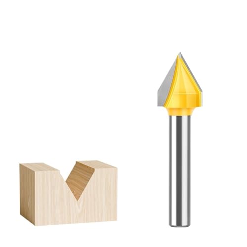 6 mm Schaft V-Nut-Fräser, 60/90/120/150 Grad Doppelnut-Fräser for die Holzbearbeitung, Hartmetall-Fasenfräser(6*12mm*60 degree) von IUBPWMS