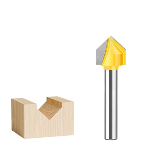6 mm Schaft V-Nut-Fräser, 60/90/120/150 Grad Doppelnut-Fräser for die Holzbearbeitung, Hartmetall-Fasenfräser(6*13mm*90 degree) von IUBPWMS