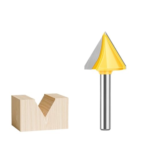 6 mm Schaft V-Nut-Fräser, 60/90/120/150 Grad Doppelnut-Fräser for die Holzbearbeitung, Hartmetall-Fasenfräser(6*22mm*60 degree) von IUBPWMS