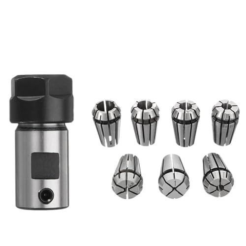 8-teiliges ER11A-Spannzangenset aus Federstahl, Verlängerungsstange + 1 mm - 7 mm ER11-Fräsfederspannfutter for CNC-Gravurfräs-Drehfutterwerkzeug von IUBPWMS