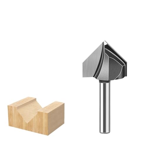 90-Grad-Fase-Fräser, 6 mm 12 mm Schaft, V-Nut, CNC-Gravur, Holzbearbeitungsfräser(6*25.4mm) von IUBPWMS