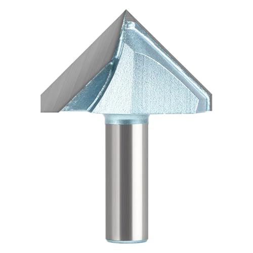 90-Grad-V-Nut-Fräser, 12 mm, 1/2-Zoll-Schaft, CNC-Gravur, Holzbearbeitungs-Fräserwerkzeug(12*60mm) von IUBPWMS