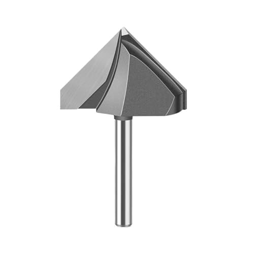 90-Grad-V-Nut-Fräser, 6 mm, 1/4-Zoll-Schaft, Hartmetallspitze, Holzbearbeitungs-Fase-Schrägfräser, Schnittdurchmesser 44,5 mm(6mm) von IUBPWMS